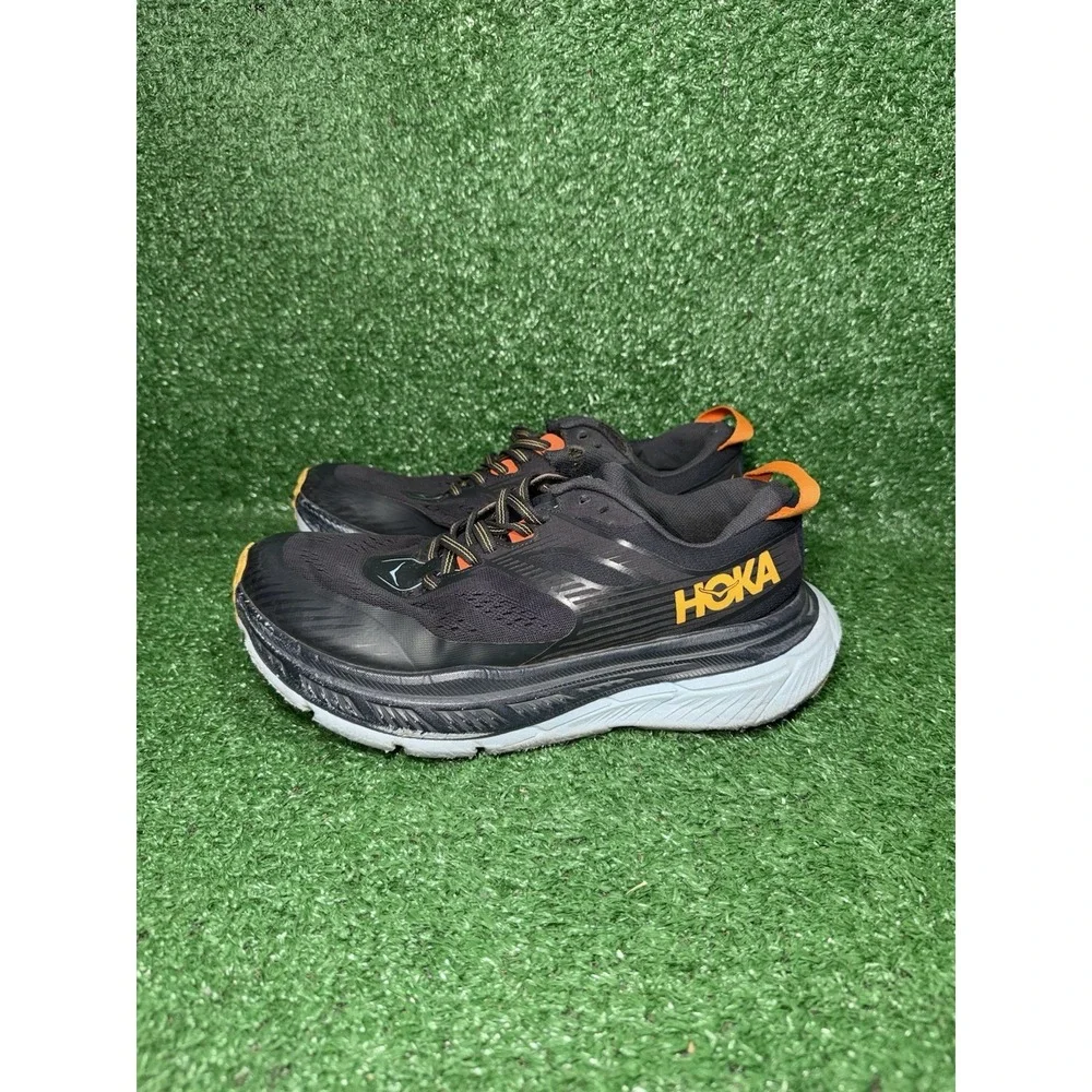 Hoka One One Stinson ATR 6 Mens Size 8.5 Black Blue Running Shoes Trail Sneakers